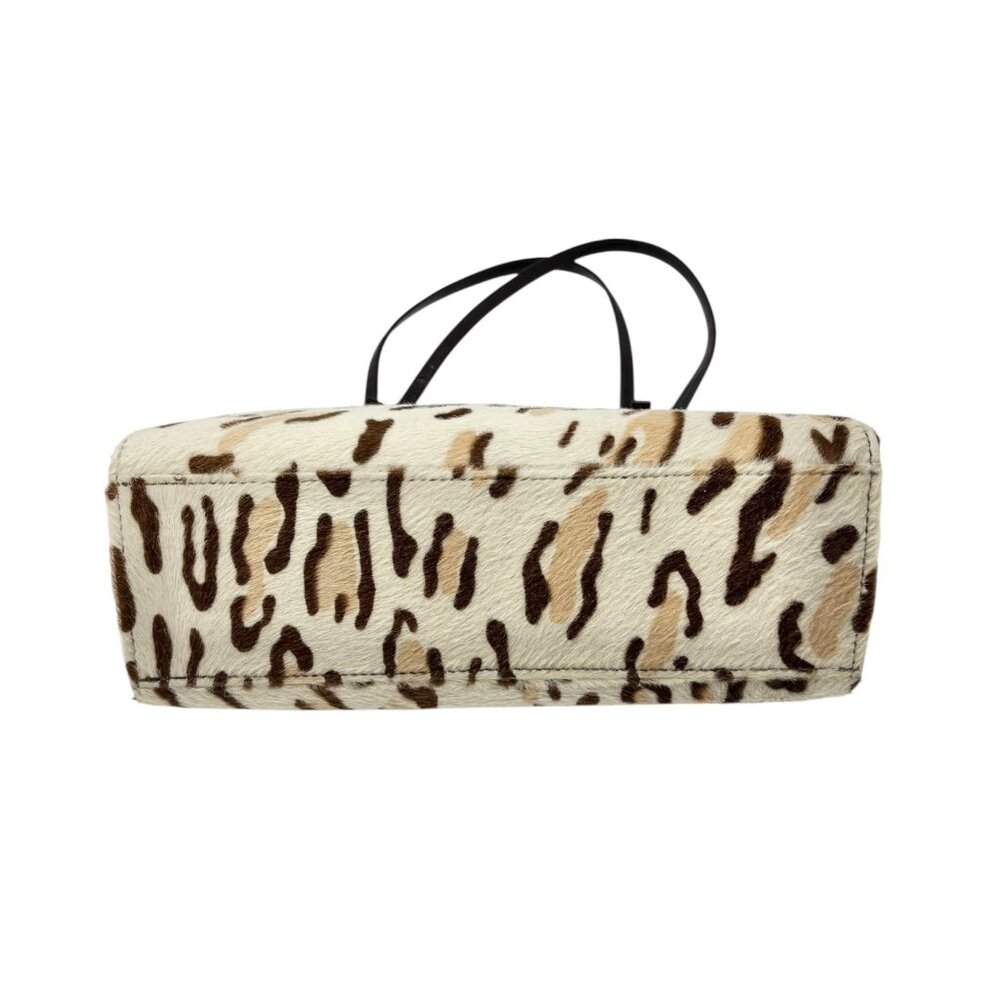 FENDI Vintage FF Logo Leopard Mamma Baguette Shoulder Bag Cream Brown [105532] - Picture 8 of 16